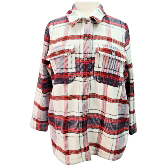 Universal Thread Shacket Women’s XL Oversized Flannel Shirt Jacket Heavyweight - Picture 2 of 14